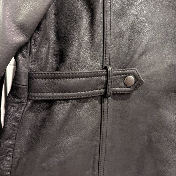 Eddie Bauer Women's Buffalo Leather Jacket Coat Lined Pockets - Picture 11 of 12